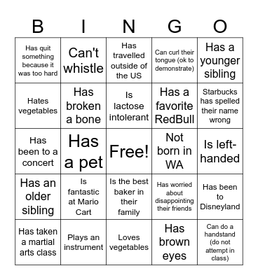 Super Official Science Get-to-Know You BINGO Card