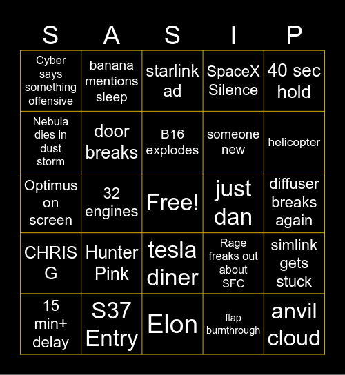 SBT BINGO Card