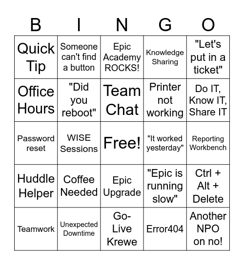 NS & MS Gulf Coast BINGO Card