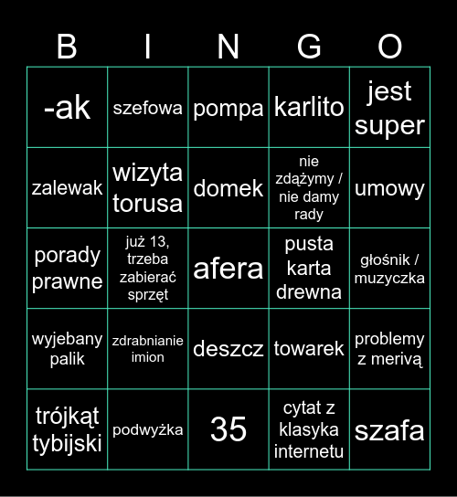 CZOPOWSKIE BINGO Card