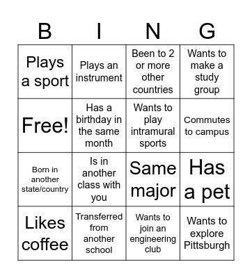 Find someone who... Bingo Card