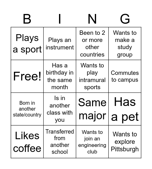 Find someone who... Bingo Card