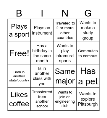 Find someone who... Bingo Card