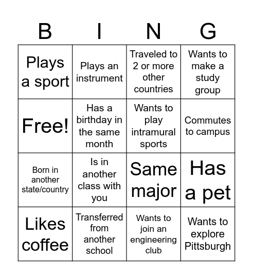 Find someone who... Bingo Card