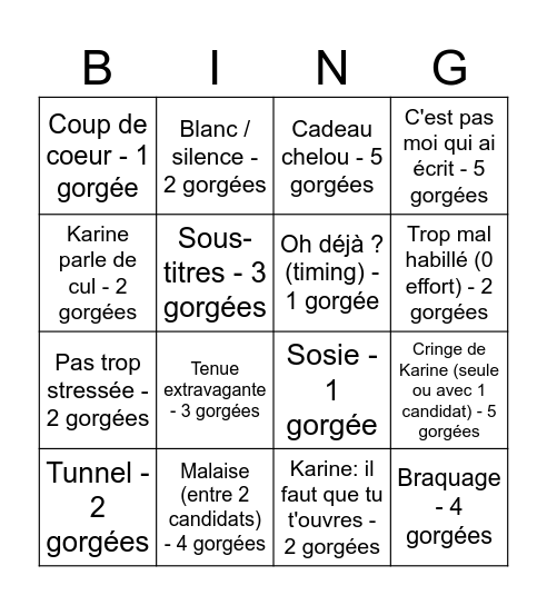 L'amour est dans le preyyyy - Speed dating Bingo Card