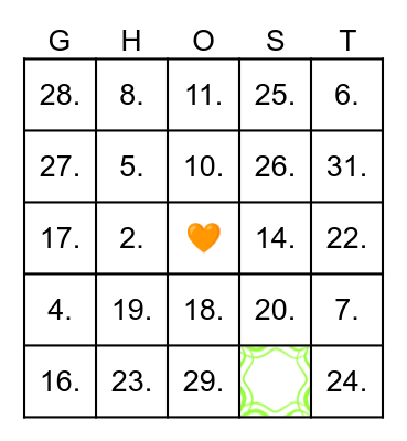 👻Haunt the House👻 Bingo Card