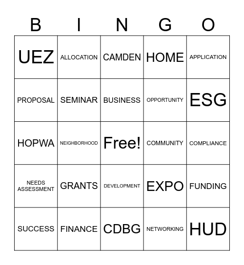 Fuel the Future: Funding Seminar & Business Expo Bingo Card