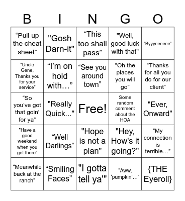 Linda Retirement Bingo Card