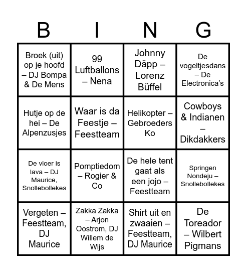 CARNAVAL!! Bingo Card