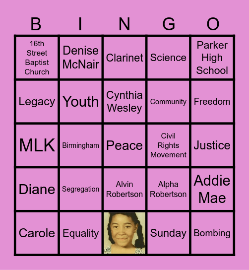 CAROL ROBERTSON Bingo Card