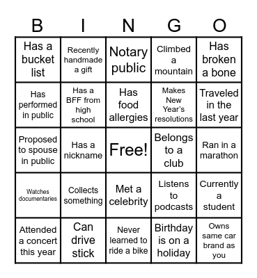 Alston Family Reunion Bingo Card
