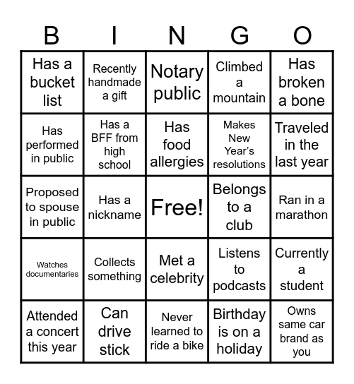 Alston Family Reunion Bingo Card