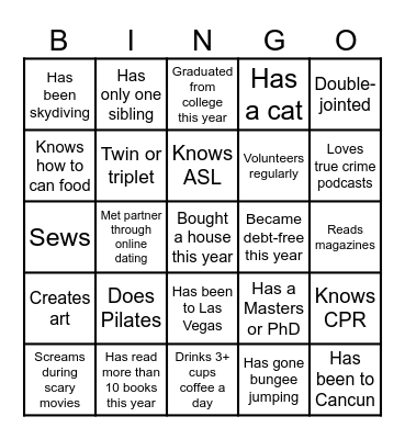 Alston Family Reunion Bingo Card