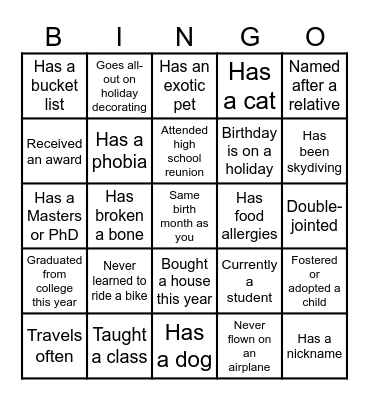 Alston Family Reunion Bingo Card