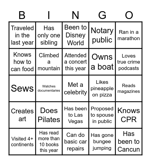 Alston Family Reunion Bingo Card