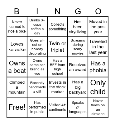 Alston Family Reunion Bingo Card