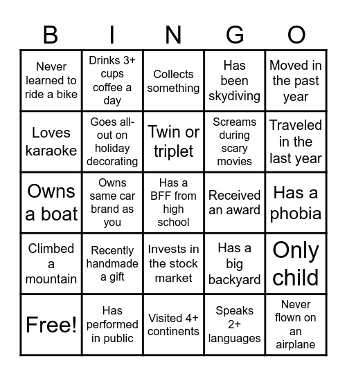 Alston Family Reunion Bingo Card