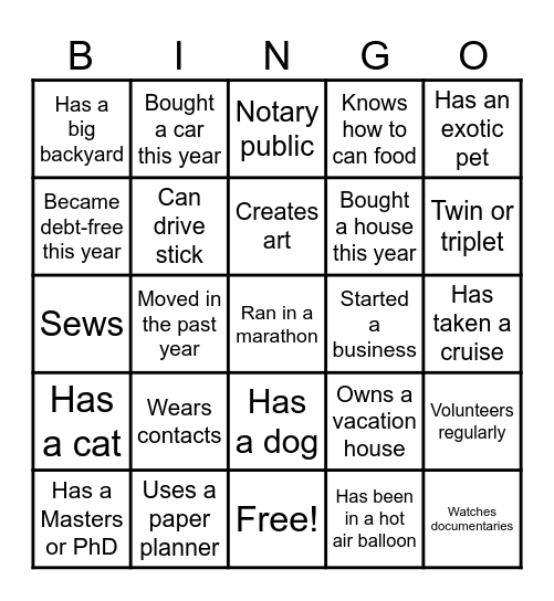 Alston Family Reunion Bingo Card