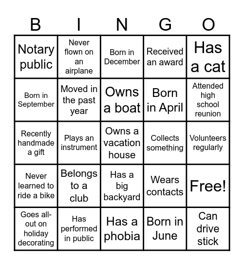 Alston Family Reunion Bingo Card