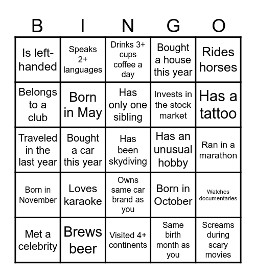 Alston Family Reunion Bingo Card