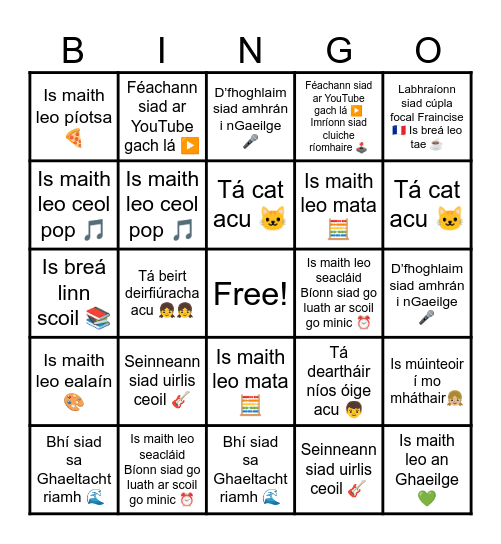 BINGÓ Bingo Card