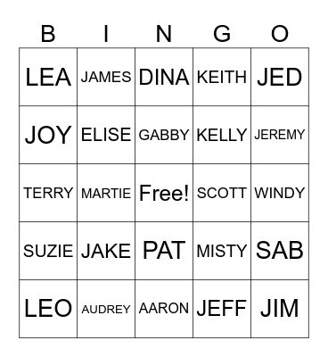 FAMILY REUNION BINGO Card