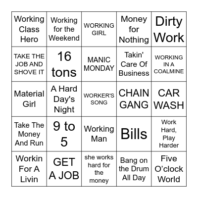 Labor Day Weekend Bingo Card