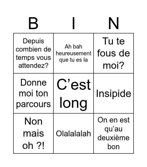 Cauchemar en cuisine Bingo Card
