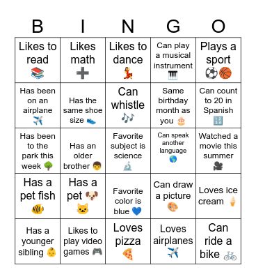 Find Someone who Bingo Card