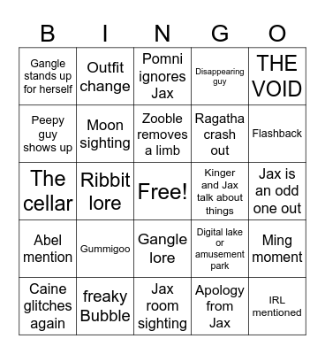 TADC ep. 7 BINGO Card
