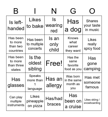 Icebreaker Bingo: Find Someone Who Bingo Card