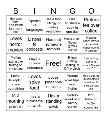 PDB/PPMB Bingo Card