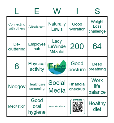 Wellness Bingo Card