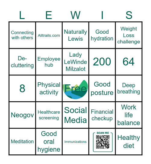 Wellness Bingo Card