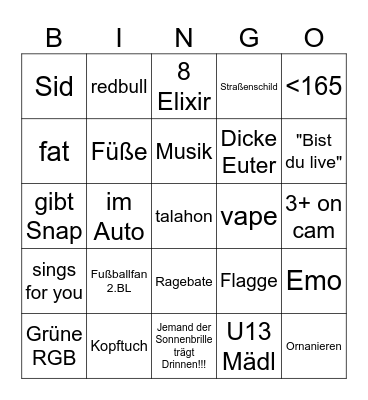 Ome TV Bingooooo Bingo Card