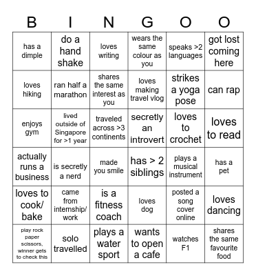 Type Bingo Card