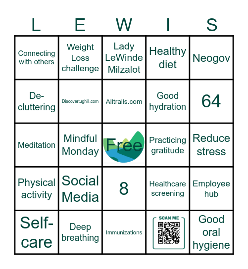 Wellness BINGO Card