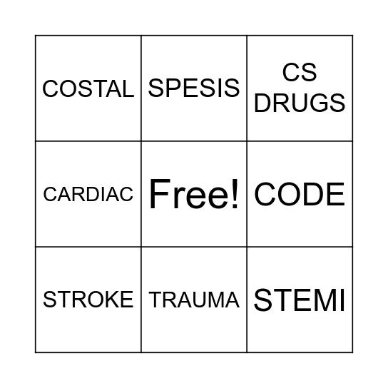STATION BINGO Card