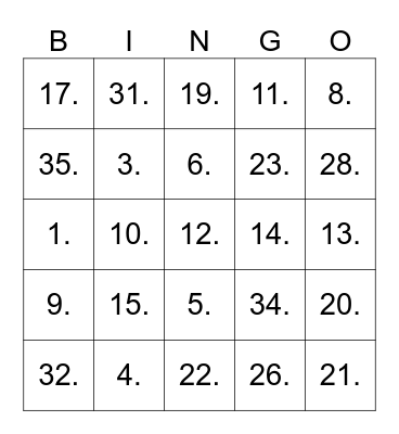 Bingo Musical - Máxima's Birthday Bingo Card