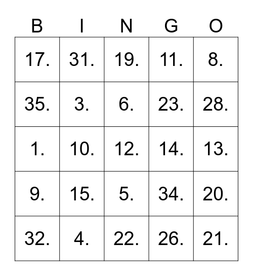 Bingo Musical - Máxima's Birthday Bingo Card