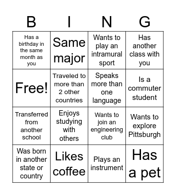 Find someone who... Bingo Card