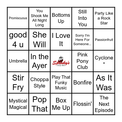 Spanky's Music Bingo 8/26/25 Bingo Card