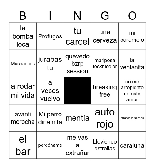 Despedida de Sofi Bingo Card