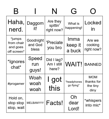Ayejohnsons Live stream Bingo Card