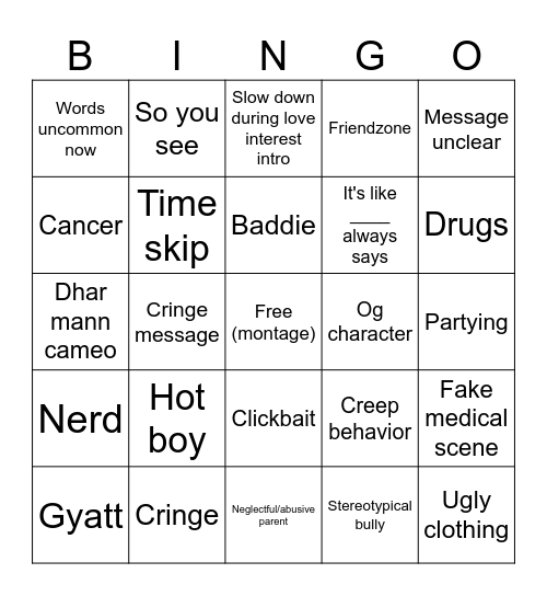 Dhar Mann Bingo Board 1 Bingo Card
