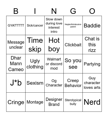 LC Dhar Mann Bingo Card
