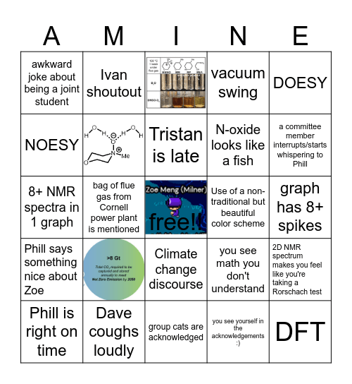 Zoe's B Exam! Bingo Card