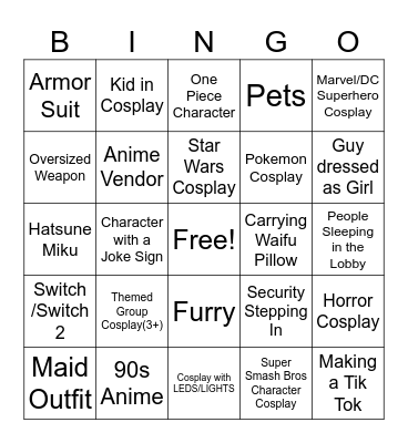 PAX WEST 2025 Bingo Card