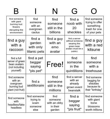 gag bingo Card