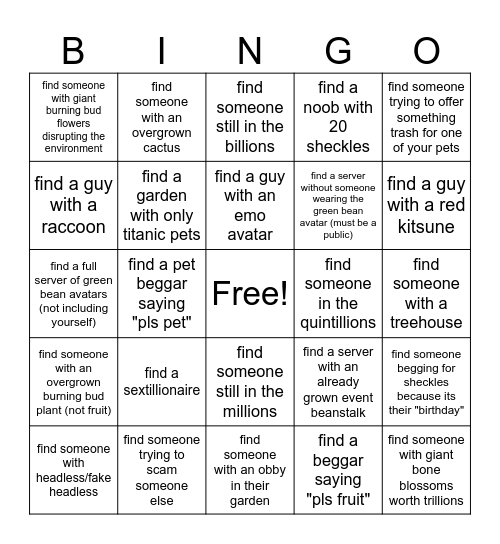 gag bingo Card